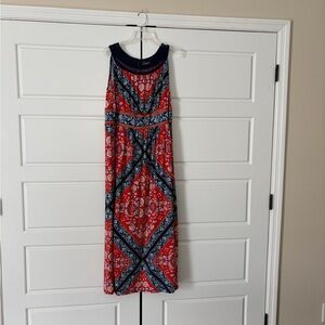Westport Red and Blue Patterned Maxi Dress